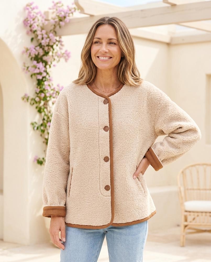 Chicos Designer - Aifud | Sherpa Contrast-Trim Jacket Women