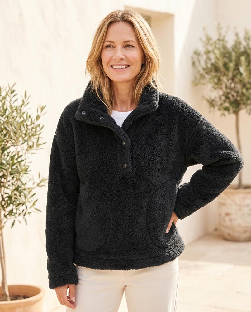 Chicos Designer - Airel | Fleece Button-Placket Sweater Women