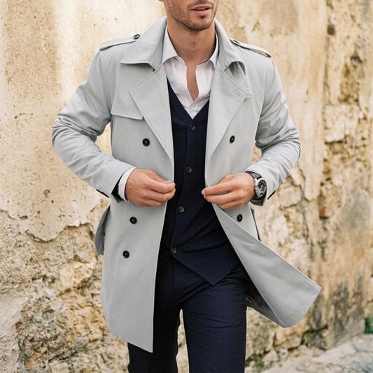 Chicos Designer - Elhal | Double-Breasted Lightweight Coat Men