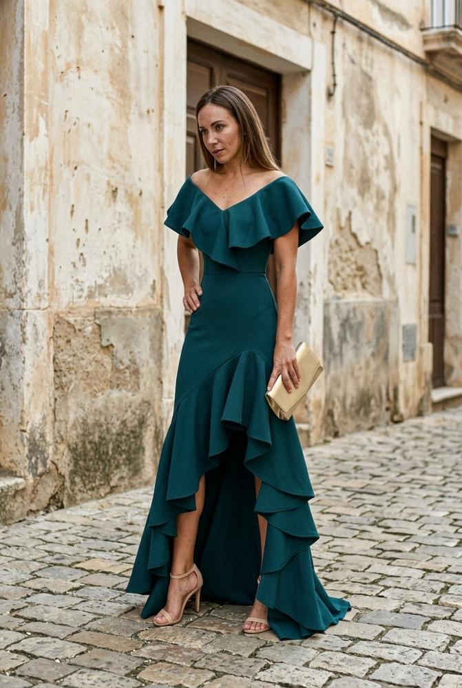 Chicos Designer - Verev | Asymmetrical Ruffled Dress Women