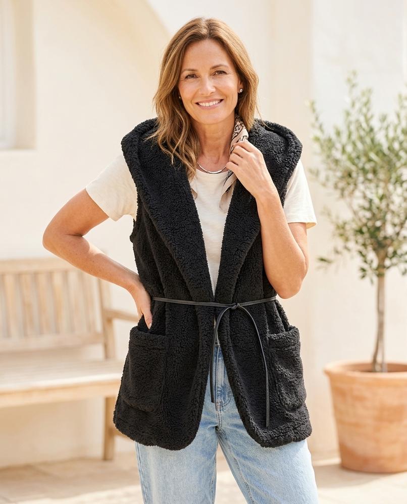 Chicos Designer - Dufok | Hooded Belted Vest Women