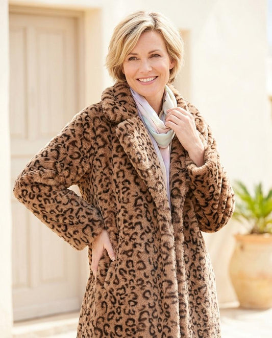 Chicos Designer - Nolis | Faux Fur Leopard Print Coat Women