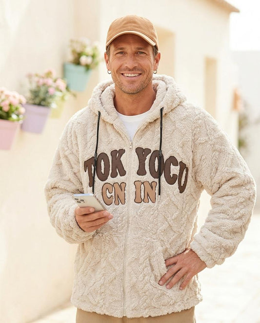 Chicos Designer - Catur | Plush Zip-Up Hooded Jacket Men