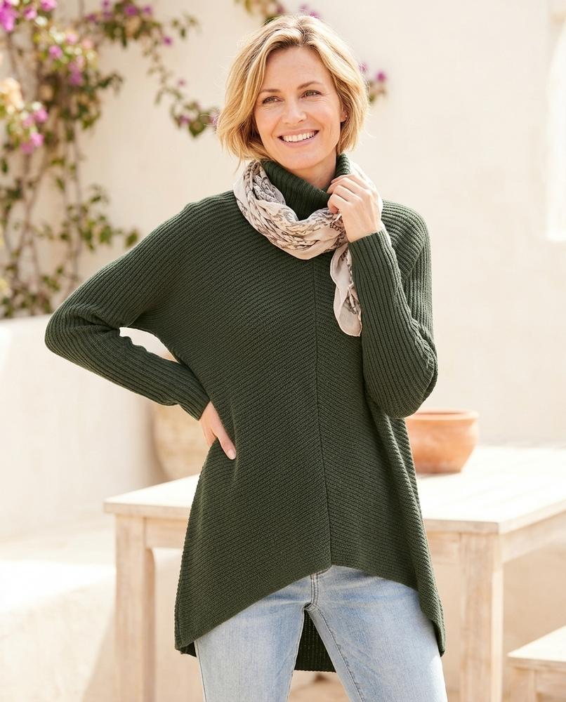 Chicos Designer - Aanar | Ribbed Knit Relaxed Fit Turtleneck Sweater Women
