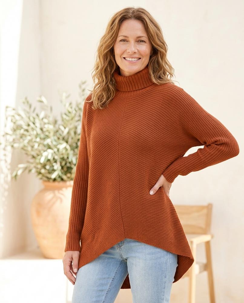 Chicos Designer - Aanar | Ribbed Knit Relaxed Fit Turtleneck Sweater Women