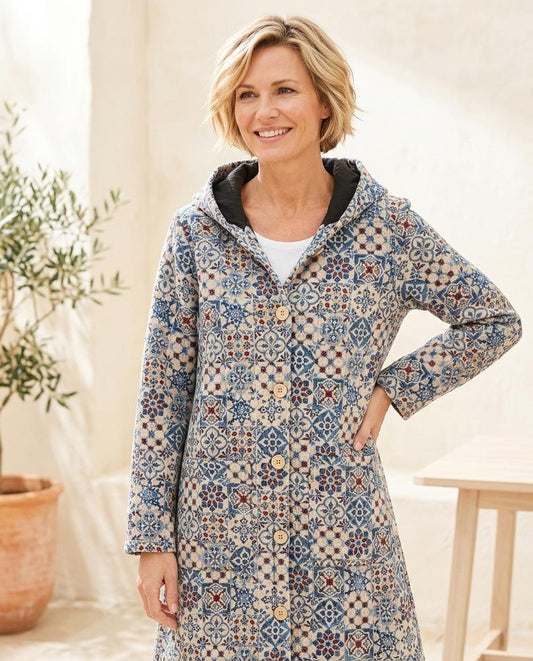 Chicos Designer - Aedon | Mosaic-Patterned Hooded Coat Women