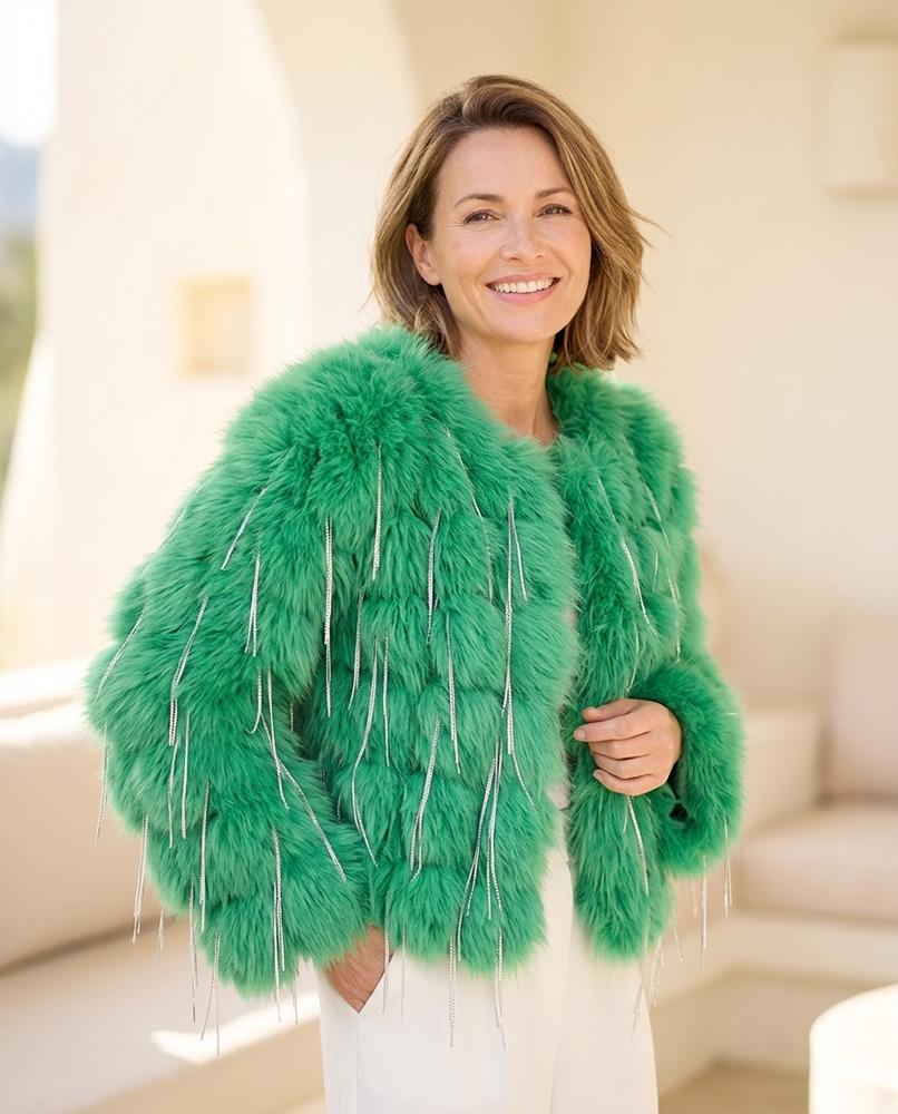 Chicos Designer - Aetad | Tiered Fox Fur Jacket Women