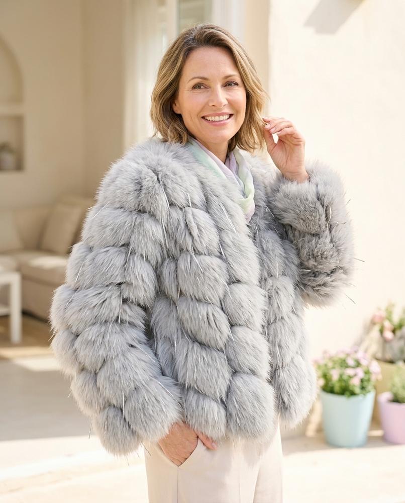 Chicos Designer - Aetad | Tiered Fox Fur Jacket Women