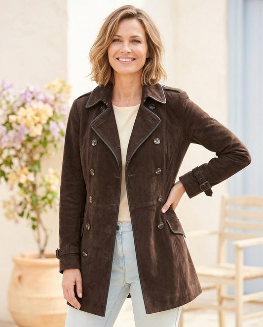 Chicos Designer - Zinok | Double-Breasted Faux Suede Coat Women