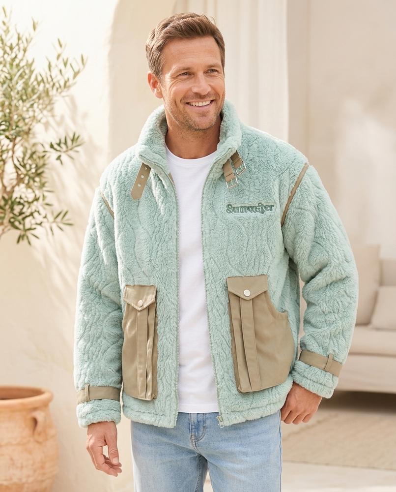 Chicos Designer - Miran | Plush Contrast-Patch Jacket Men