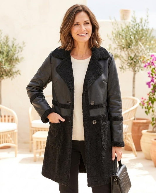 Chicos Designer - Zezan | Faux Shearling-Lined Button-Front Coat Women