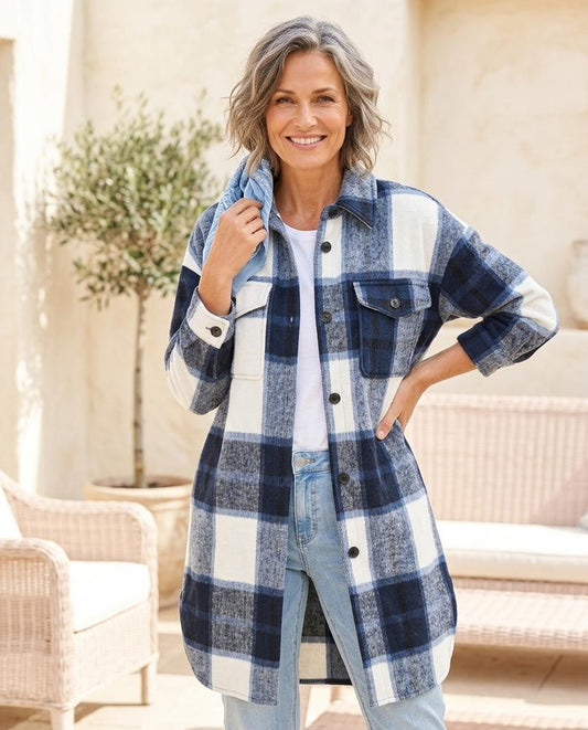 Chicos Designer - Arran | Plaid Longline Coat Women